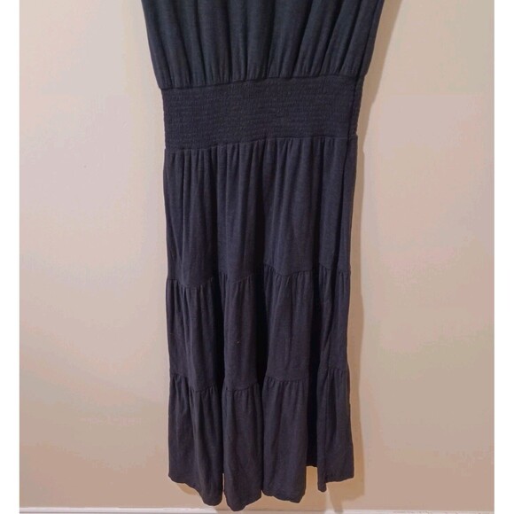NATION LTD Martine Black Pima Cotton Midi Tiered Dress Size XS Preppy Casual - Picture 6 of 10